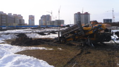 ГНБ прокол под рекой Тавла, Саранск, пилотное бурение завершено