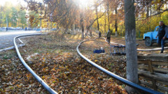 ГНБ прокол в лесопарке, Саранск, район автовокзала, сваренные ПНД трубы