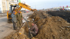 ГНБ прокол вдоль дороги, Саранск, ЖК Юбилейный, перерыв в работе
