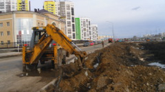 ГНБ прокол вдоль дороги, Саранск, ЖК Юбилейный, затягивание трубы