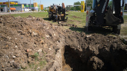 ГНБ прокол под дорогой, Саранск, подготовка к бурению пилотной скважины