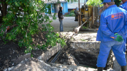 ГНБ прокол для водопровода, Саранск, завершение затягивания труб