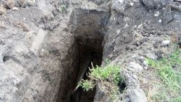 ГНБ прокол под дорогой через поле, округ г. Саранск, завершение бурения пилотной скважины